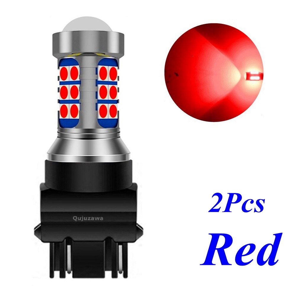 2PCS T25 3157 3156 3057 3457 4157 P27/7W P27W Super Bright 3030 LED Car Reverse Lamps Daytime Running Lights Turn Signal Bulbs: Red