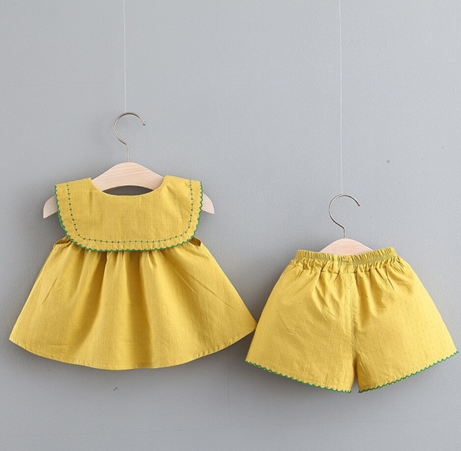 Babymeisjeskleding zomerkledingset katoenen t-shirt + shorts 2- delig kinderpak kindertrainingspak