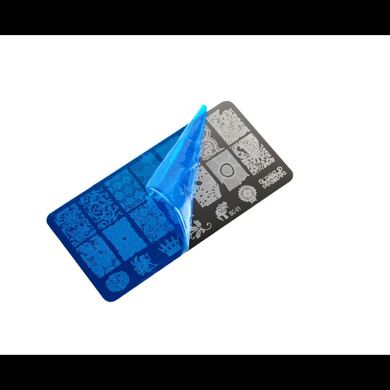 Gelfavor-Placa de estampado para manicura, Gel transparente, sello de silicona, molde para sello, acero inoxidable, esmalte de uñas de Gel UV