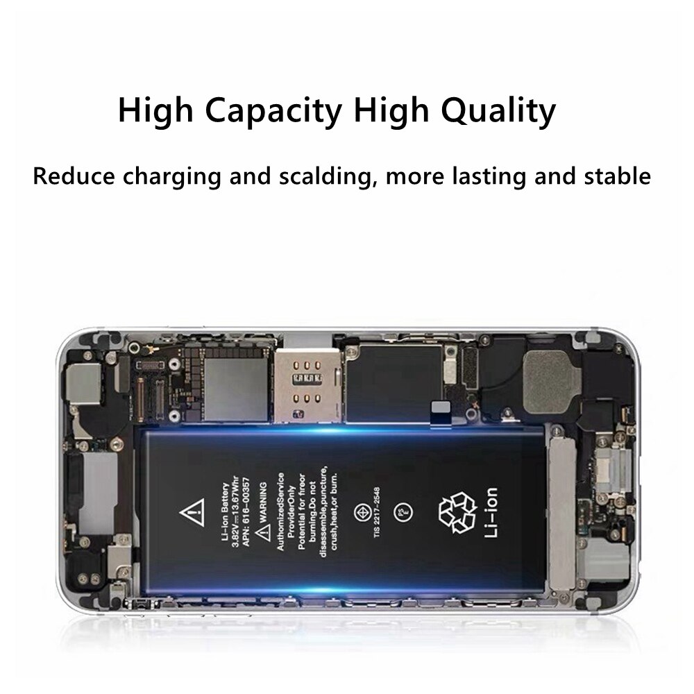 Telefon Batterie Für 6 6S 5S 5C 7 8 Plus X Xs Max Xr 6Plus Original IC andFlex Kabel Hohe Kapazität Ersatz Batterie