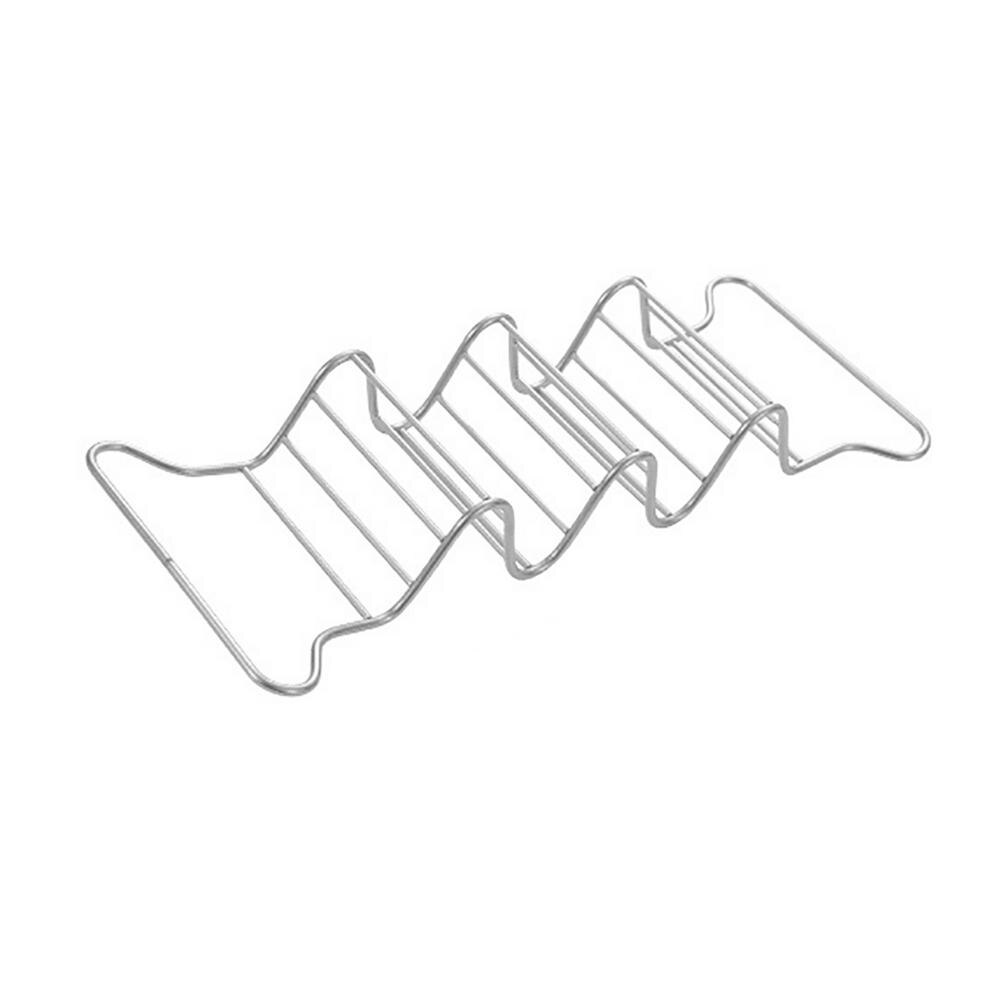 Support à tacos en acier inoxydable, résistant à la rouille, support à tacos Tortilla, support à tacos, matériel sain, pas de désordre, lave-vaisselle: Silver