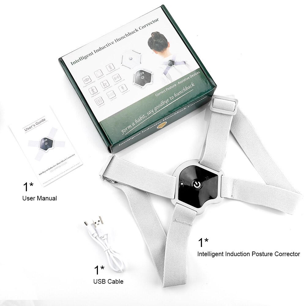 Intelligent Induction Posture Corrector Body Posture Trainer Smart Motion Upper Back Shoulder Brace Voice Prompt Back Support