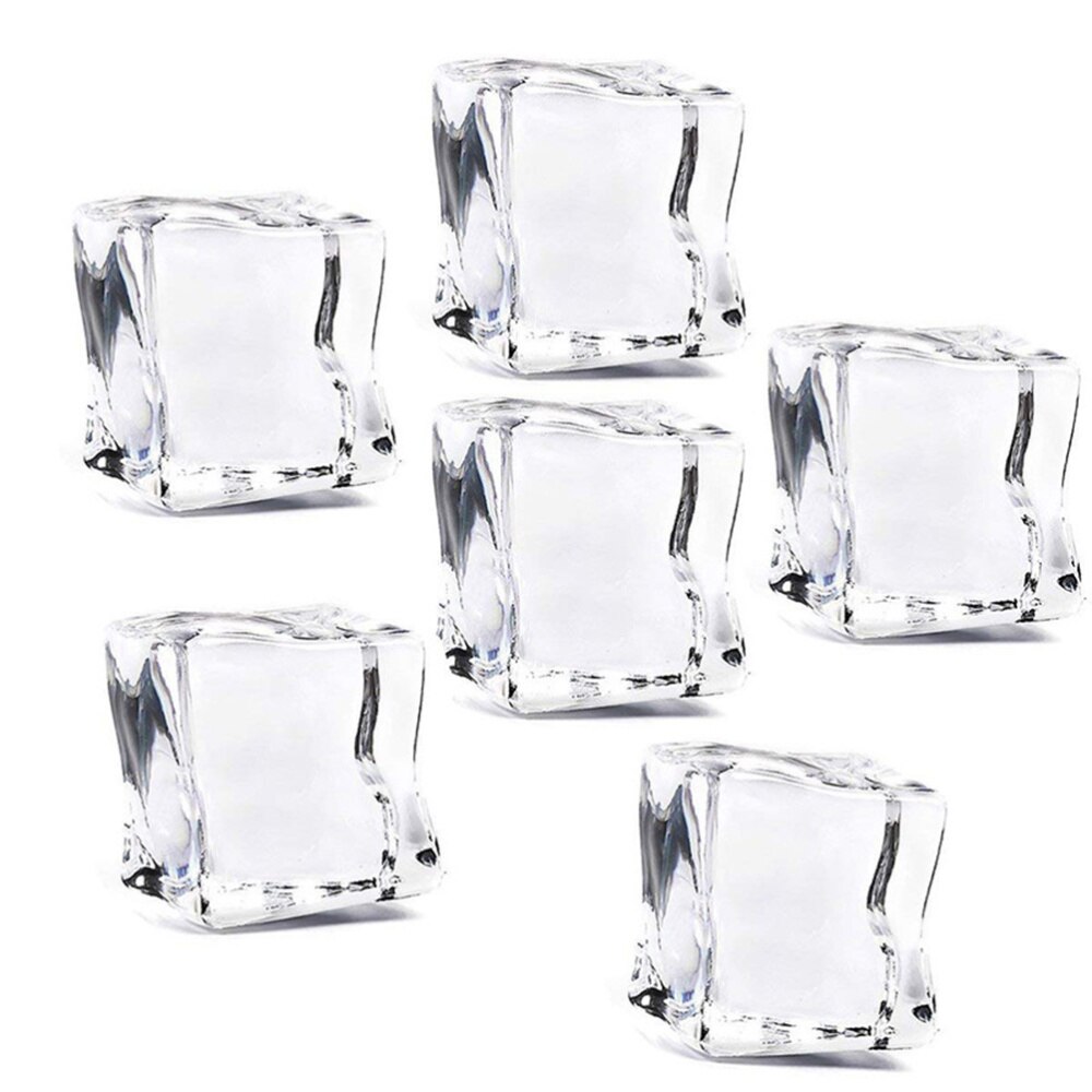 36Pcs Simulation Ice Cubes Acrylic Ice Block Transparent Photography Props for Shop