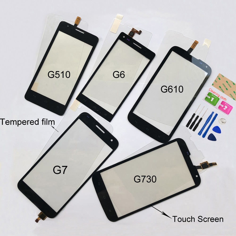 Touch Glas Voor Huawei Ascend G510 G6 G610 G7 G730 Touch Screen Digitizer Pane Panel Vervanging Gratis Gehard glas Film