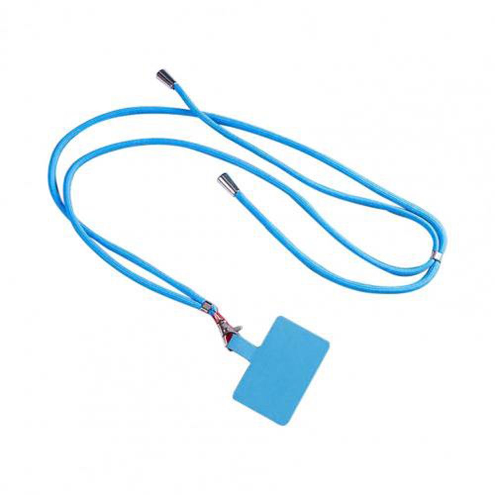 Adjustable Crossbody Patch Phone Lanyards Mobile Phone Strap Lanyard Nylon Soft Rope Cell Phone Charm Hanging Cord Back Sticker: blue