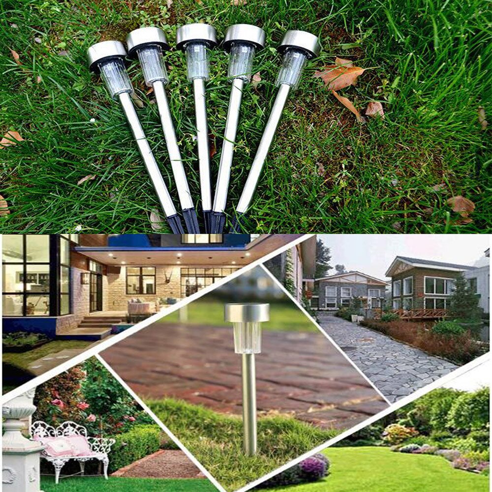 Goodland LED Lawn Lamp RGB Garden Light 5pcs/lot Solar Outdoor Stake Lighting Waterproof Solar Panel For Yard Landscape Pathway