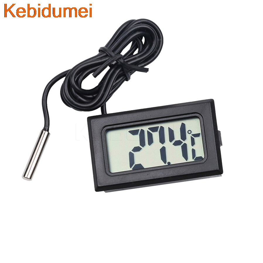 Termómetro Digital electrónico con pantalla LCD, probador de temperatura de-50 ~ 110 grados, sonda de nevera para refrigerador, herramientas de cable de 1 metro