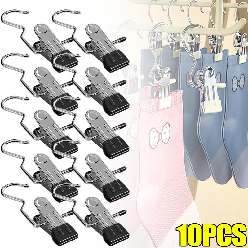 1-10 Stuks Clip Roestvrij Stalen Kleding Clip Multifunctionele Boot Organizer Wasknijpers Washaak Thuis Opslag voor Kleding Handdoek