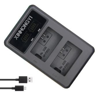 2000mAh NP-FW50 NP FW50 Batterij + LED USB Dual Charger voor Sony Alpha a6500 a6300 a7 7R a7R a7R II a7II NEX-3 NEX-3N NEX-5: LEDDualCharger