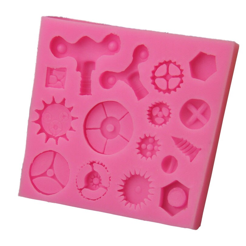 Fantang – moule en silicone, vis d&#39;engrenage, gâteau steampunk, fondant au chocolat, outils matériels de modélisation en silicone