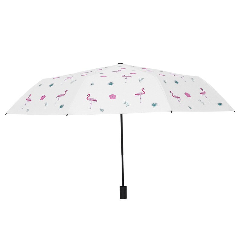 Mały świeży parasol flaming przezroczysty Sakura parasole kot kreskówkowy parasol ptak kreatywne parasole długi uchwyt: podręcznik ptak biały