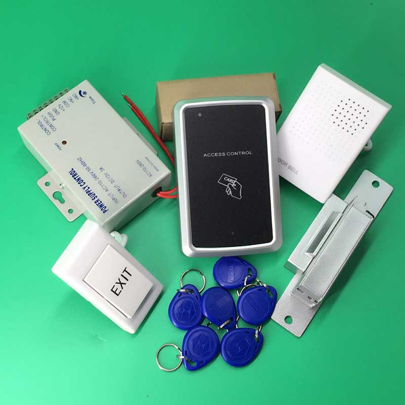 DIY Access Control Kit RFID proximity access control Security System Kit+Fail Safe NO Electric Strike Lock+Power Supply