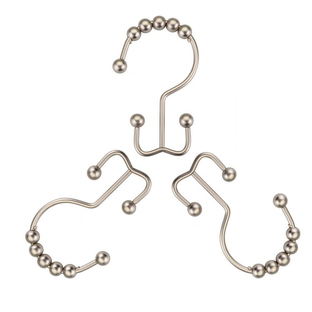 Douchegordijn Ring Dubbele Haken Set Glide Rvs Badkamer Roller Zware