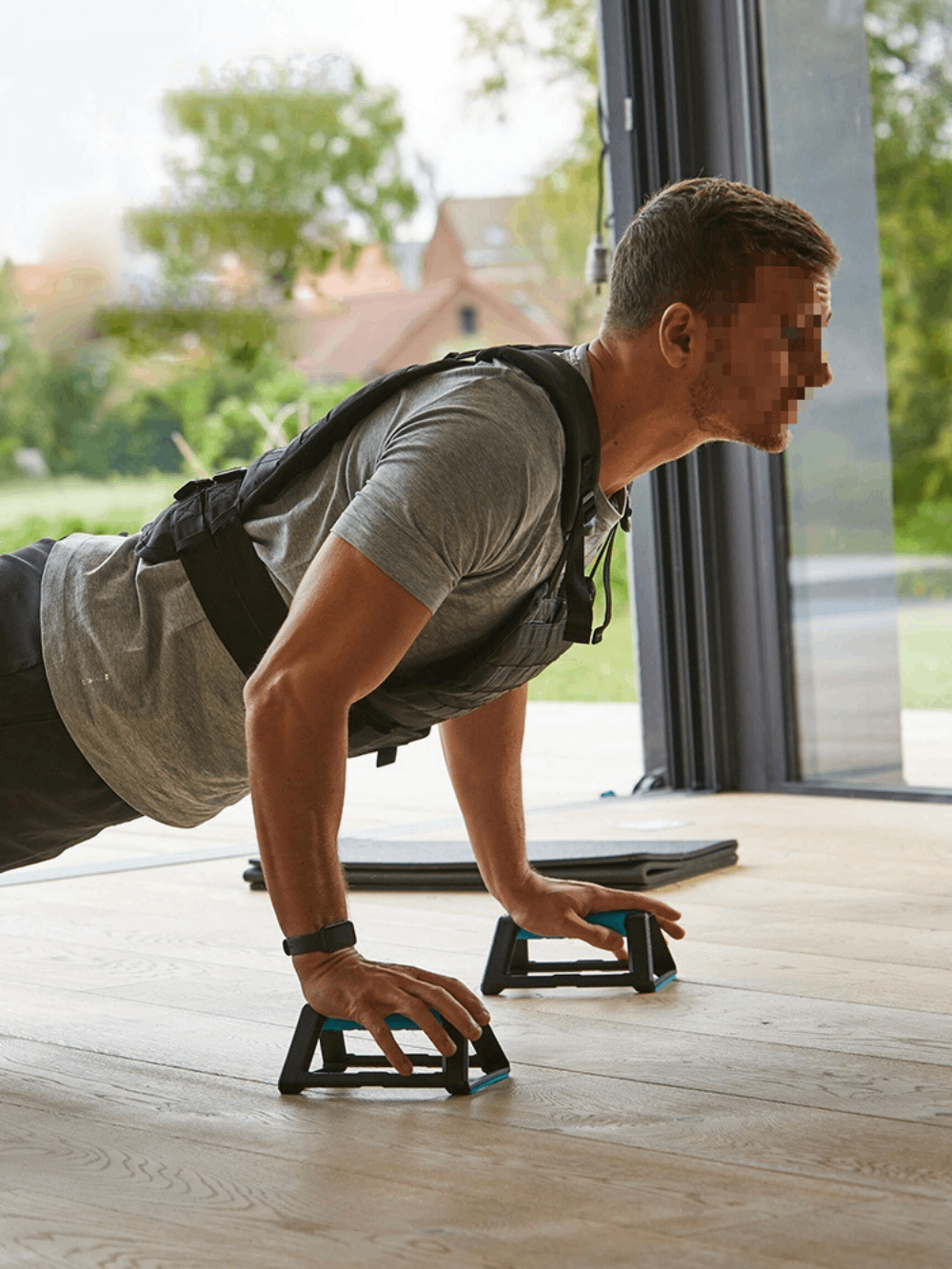 2 piezas de barras de realce, equipo de Fitness, manijas de flexiones, entrenamiento de suelo para hombres y mujeres, soportes de ejercicio de realce, manijas de realce de suelo