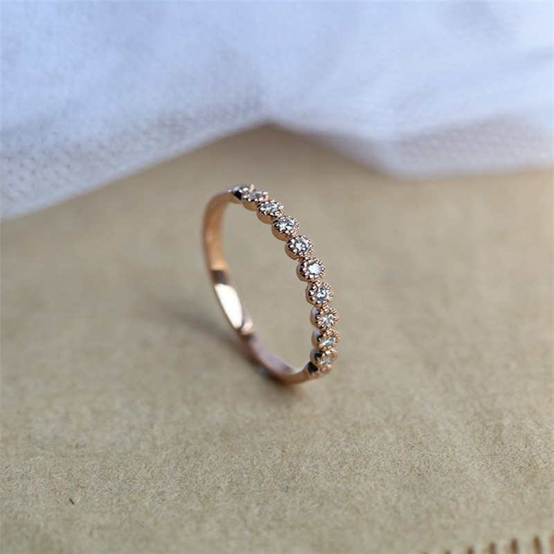 14K Rose Gold 2 Carat Fl Diamond Ring Voor Vrouwen Anillos Edelsteen Pure Natuurlijke Bizuteria 14K Rose Gold sieraden Ronde Diamanten Ring: 9