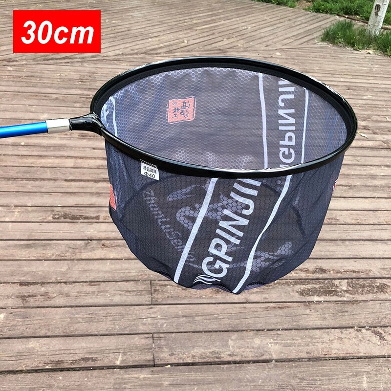 Alumiiniseoksesta valmistetut kalastusverkot kevyet hiilikuituiset kokoontaitettavat kalastustyökalut verkko reiän syvyys kokoontaitettava lasku uppoverkko 35cm 40cm x157g: Pyöreä pää 30cm