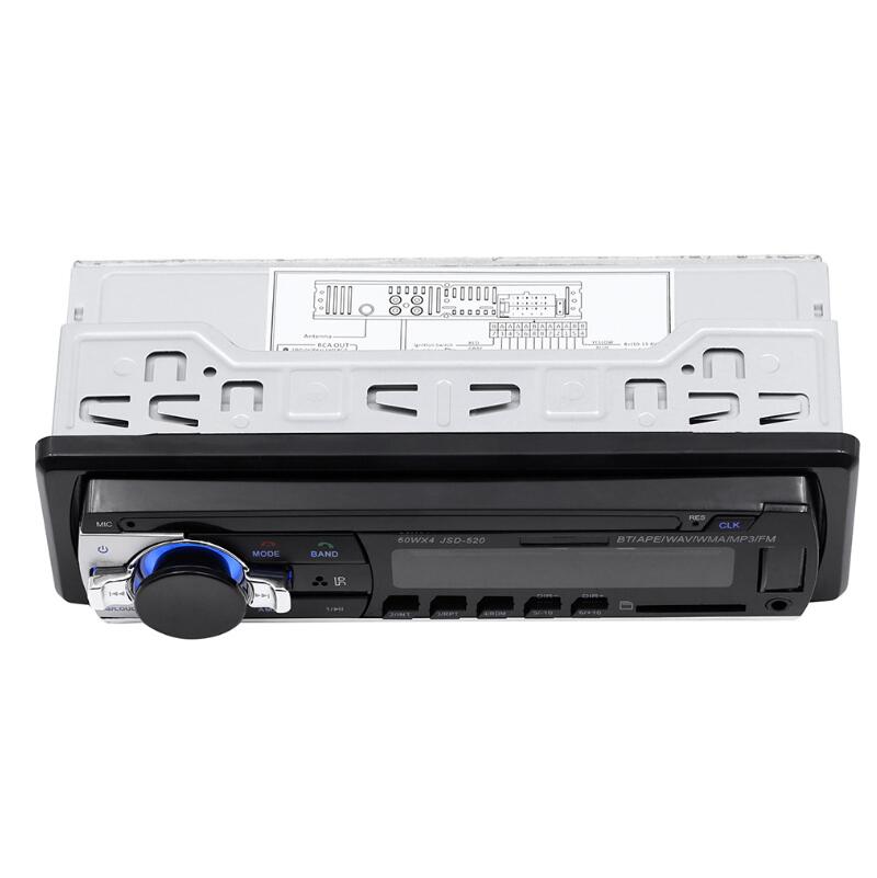 Autoradio 1 din bluetooth stereo  mp3 soitin fm audio vastaanotin 12v 60 wx 4 kaukosäätimellä aux/usb/sd kortti kojelaudassa
