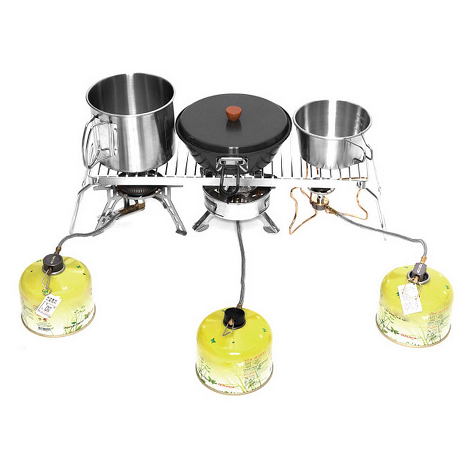 Camp Gas Stove Stand Portable Backpacking Foldable Fire Barbeque Grill Rack Stand for Outdoor BBQ Stove Bracket