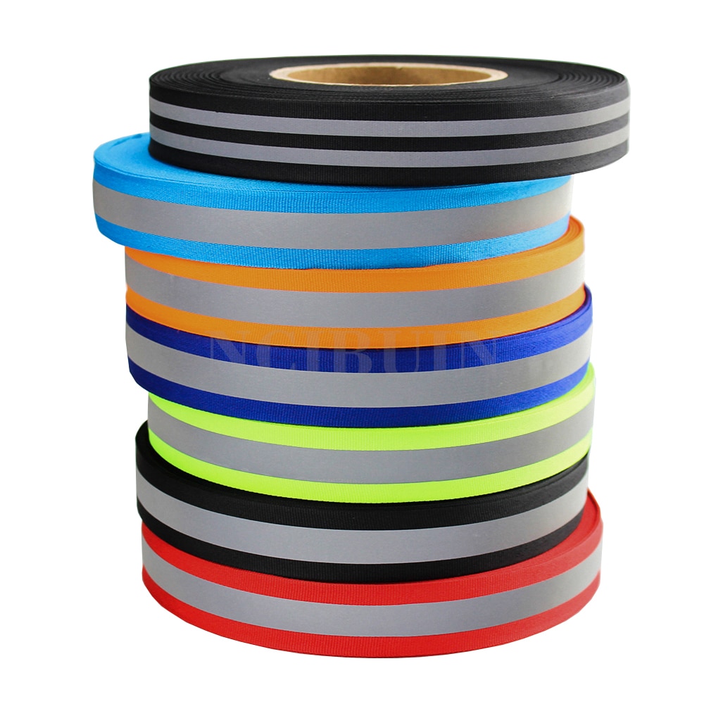 Bande Réfléchissante Argentée 25 Yards (0,39 Pouces) - Ruban Biais Polyester Pour Couture, Sécurité, Déco