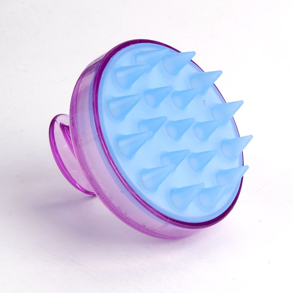Cepillo de silicona para el cabello Spa, 1 Uds., para lavado de cabeza de cardado, peine de diente ancho, masaje del cuero cabelludo, adelgazante: Purple