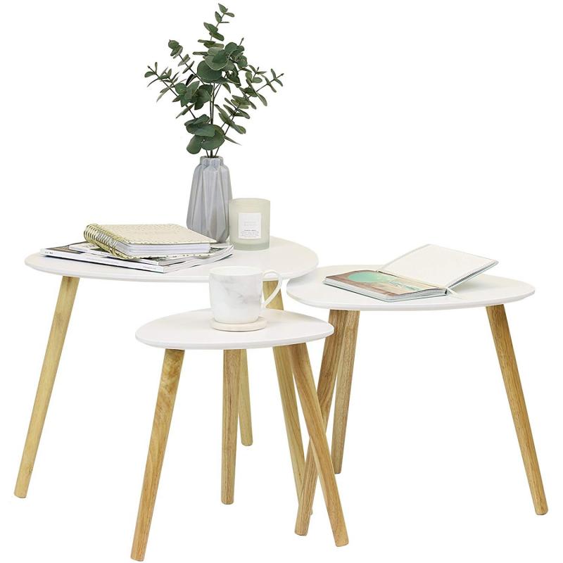 3 Stk/set Scandinavische Wit Grenen Hout Benen Eenvoudige Koffie Tafels Woonkamer Massief Hout Thee Tafels Side Hoek Cafe Meubels hwc