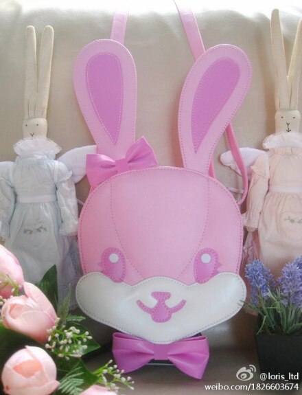 Monederos con forma de conejo Kawaii para mujer, bolso de hombro Lolita, bandolera para chicas, Cosplay, a la: Rosa
