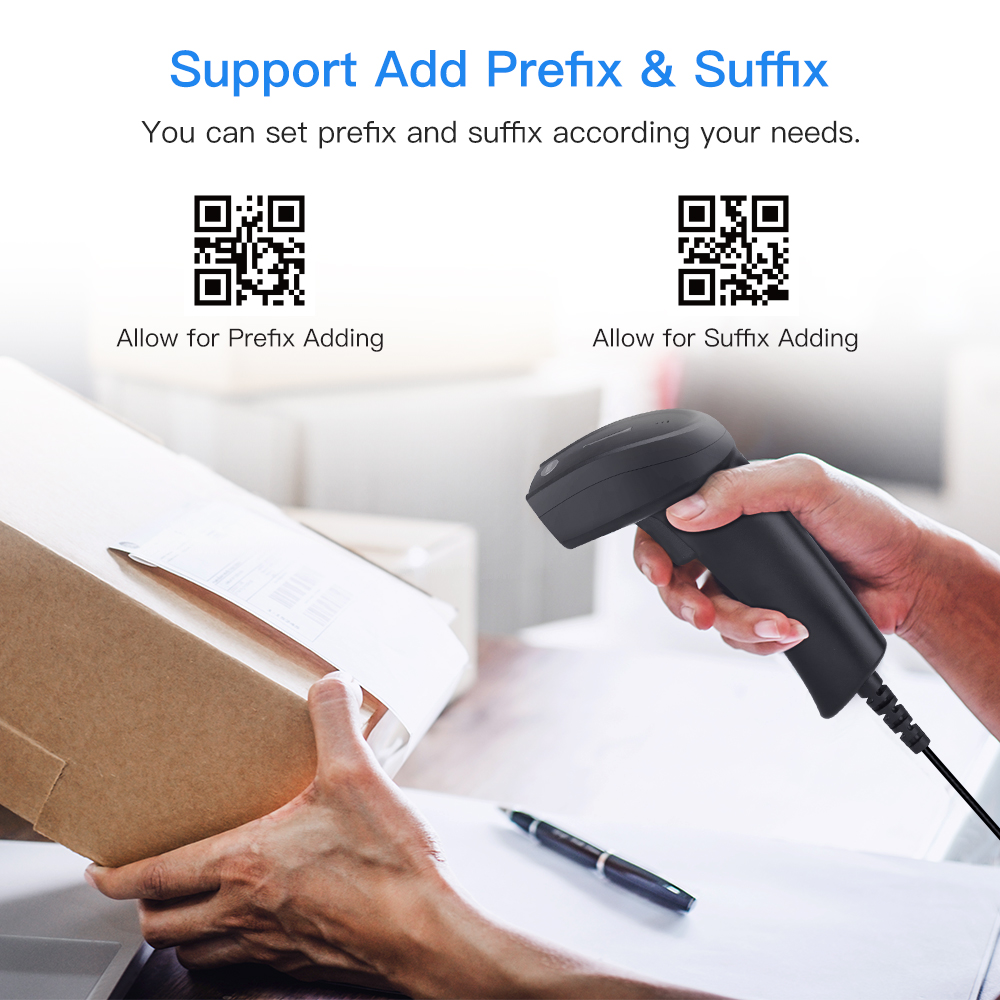 Eyoyo 1D 2D QR Handheld Wired Barcode Scanner, CCD PDF417 Data Matrix Bar Code Reader for Computer, PC, Laptop Barcode Scanning