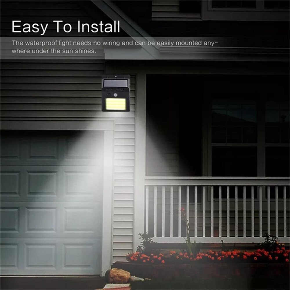 48 COB outdoor solar lamp PIR motion sensor LED wall lamp waterproof solar lamp solar fluorescent lamp garden decoration