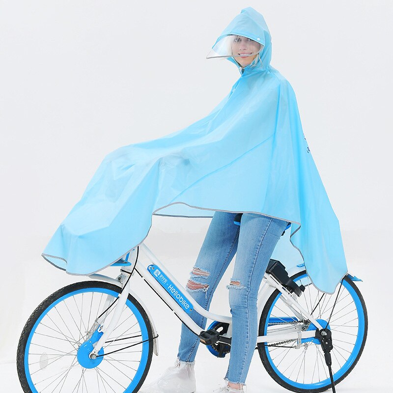 Sikker reflekterende kant cykel regnfrakke regnfrakke poncho hætteklædt vindtæt regnkappe mobilitet cykeldæksel brug i sne: 04