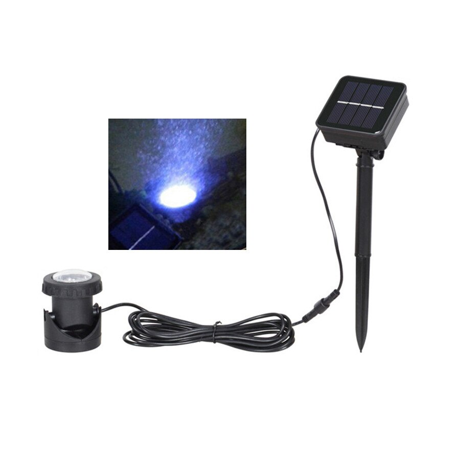 Thrisdar-luces solares subacuáticas cambiables IP68 RGB, foco bajo el agua, luz para piscina, fuentes, estanque y Acuario: 1 Head - White