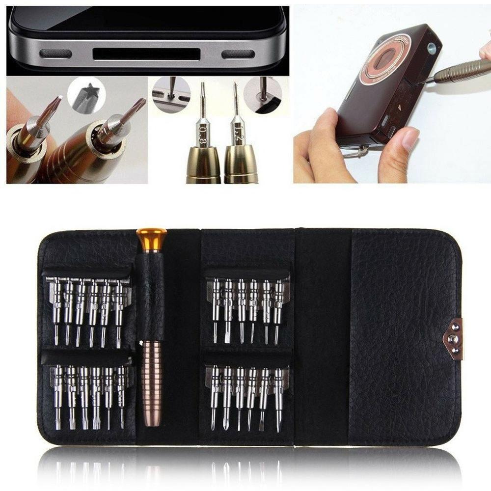 25 En 1 Mini destornillador de precisión Torx Juego de Herramientas destornillador fijo teléfono móvil portátil gafas conjunto de herramientas de reparación