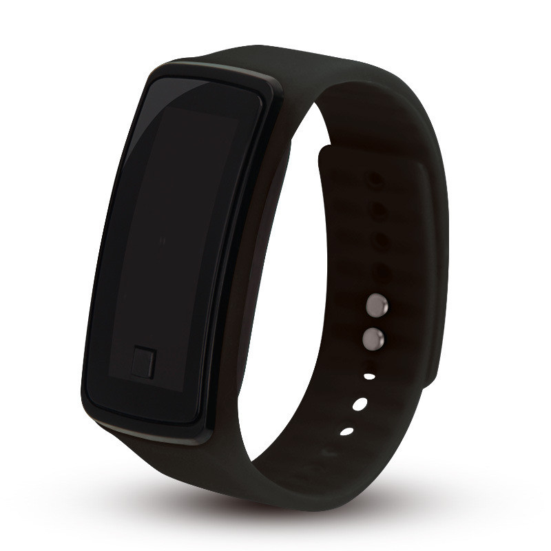 Reloj Digital deportivo LED para mujer, de silicona, resistente al agua, para Fitness, para correr: Black