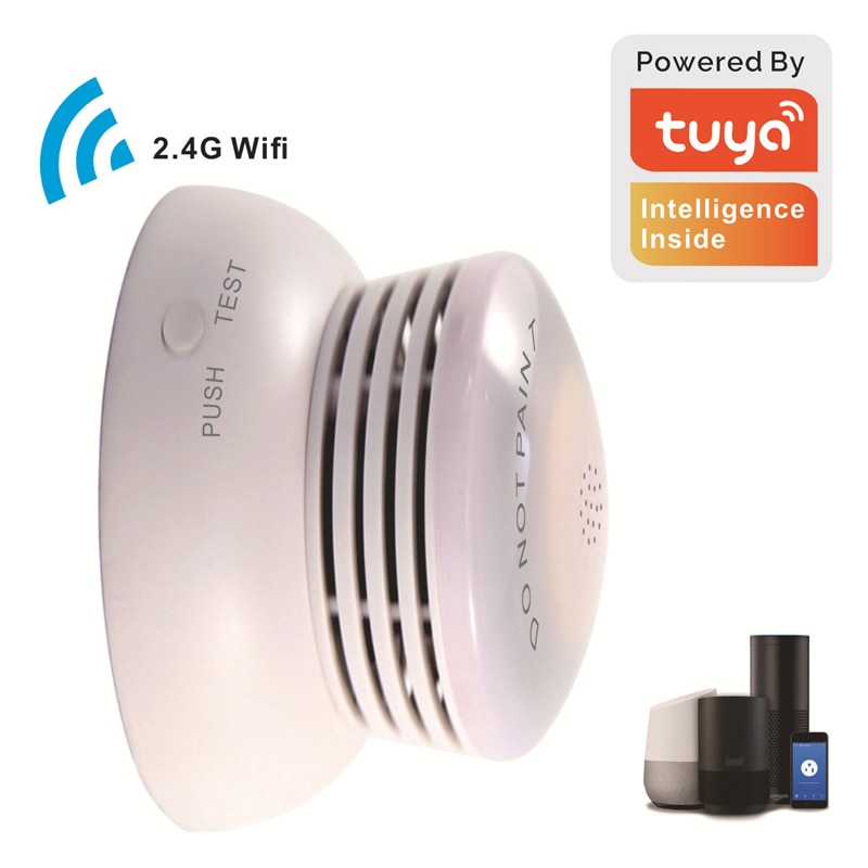 WIFI Rauchmelder Auto Zifferblatt Telefon Tuya Clever Heimat Anti-feuer Feuer Alarm Sensor Schutz App Nachricht Alarm Fernbedienung Kontrolle
