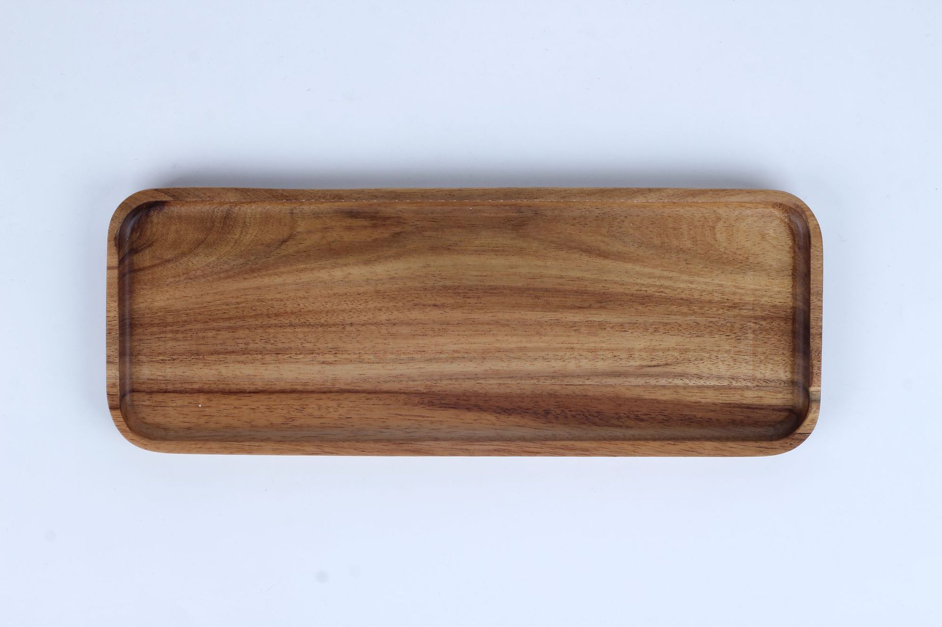 Acacia Wooden Tray Household Rectangular Coffee Breakfast Bread Plate Fruit Plate Export Wooden Tableware: 20 10CM