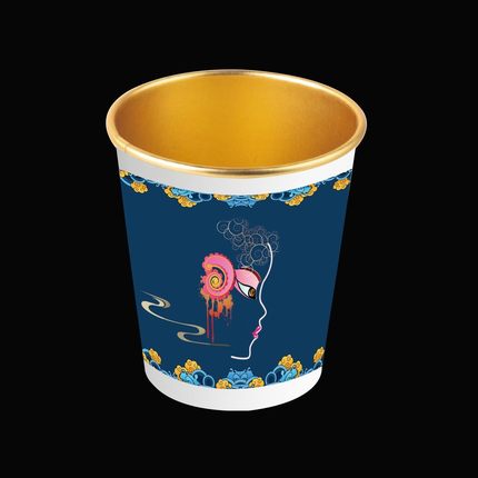 Taza de papel de aluminio dorado de 50 piezas para uso doméstico y comercial, vaso desechable de alta gama, vaso grueso para agua, té, café, leche y: 50pcs 9