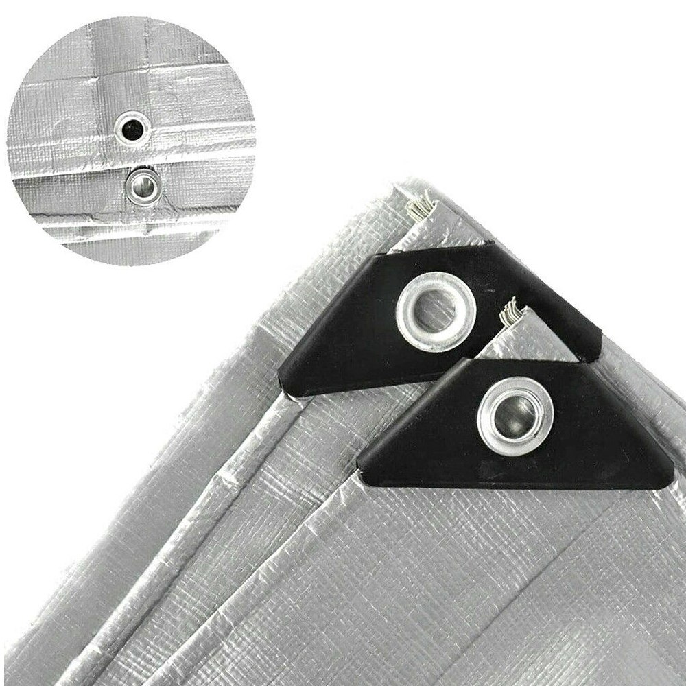 Outdoor Rain Furniture Cover Silver Waterproof Wind Tarpaulin Heavy Duty Tarp Durable Car Boat Canopy Tent Cover Camping Shelter