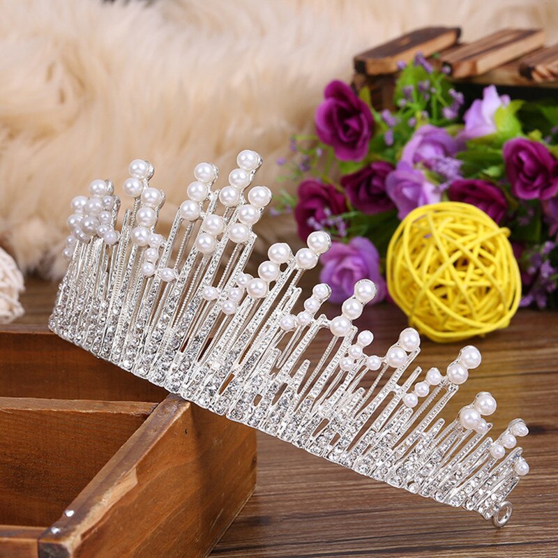 1PCS di Nuovo Modo di Lusso Barocco di Cristallo AB Corona Nuziale Diademi Oro Chiaro Diadema Diademi per Le Donne Cerimonia Nuziale Della Sposa Dei Capelli accessori: D