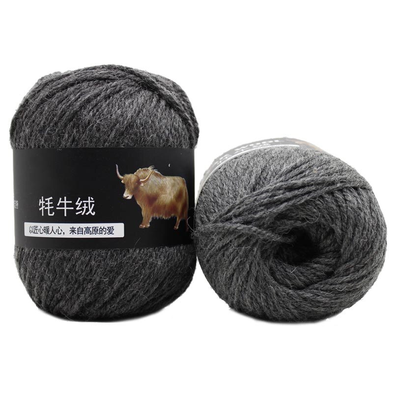 100g virkat garn multicolor handstickning tillbehör mångsidig mjuk tröja mössa halsduk linje färgad längd 300m: Svartgrå