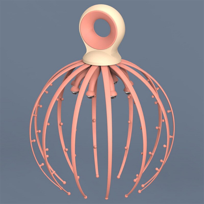 Masajeador de pulpo con bola magnética para la cabeza, instrumento de masaje de cinco garras para el cuero cabelludo, Extractor de relajación para el alma, relajación y depresión: 4
