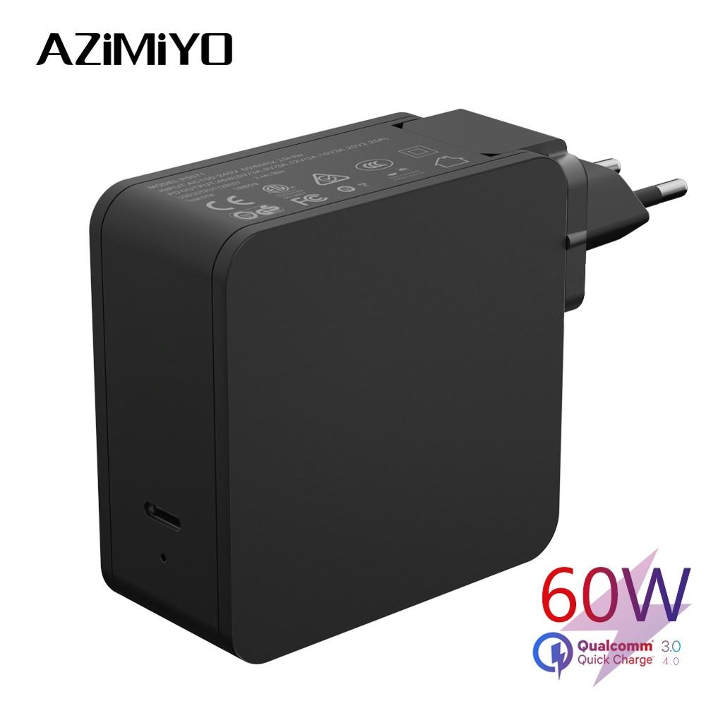 AZiMiYO PD 60W Type-C Muur Oplader Voor Macbook Pro Air iPad Schakelaar Huawei Matebook X1E pro iphone snelle PD Opladen Telefoon Oplader