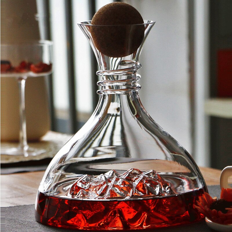 Lead-free Crystal Glass Red Wine Decanter Manual Blown Wine Decanter Variety of Options Iceberg Decanter 1500ML