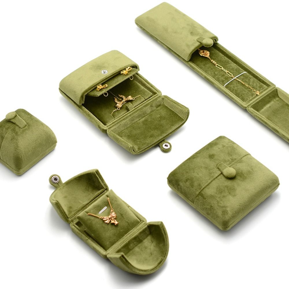 Einfarbig Samt Schmuck Kasten Jahrgang Luxus Halskette Armbinde fallen Organizer Doppel Tür Ringe Träger Kasten Schmuck Lagerung