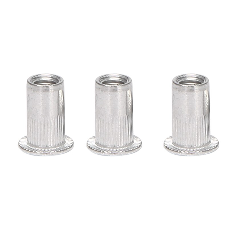 M5 Aluminum Flat Head Rivet Nut Insert Nuts Silver Tone 20Pcs