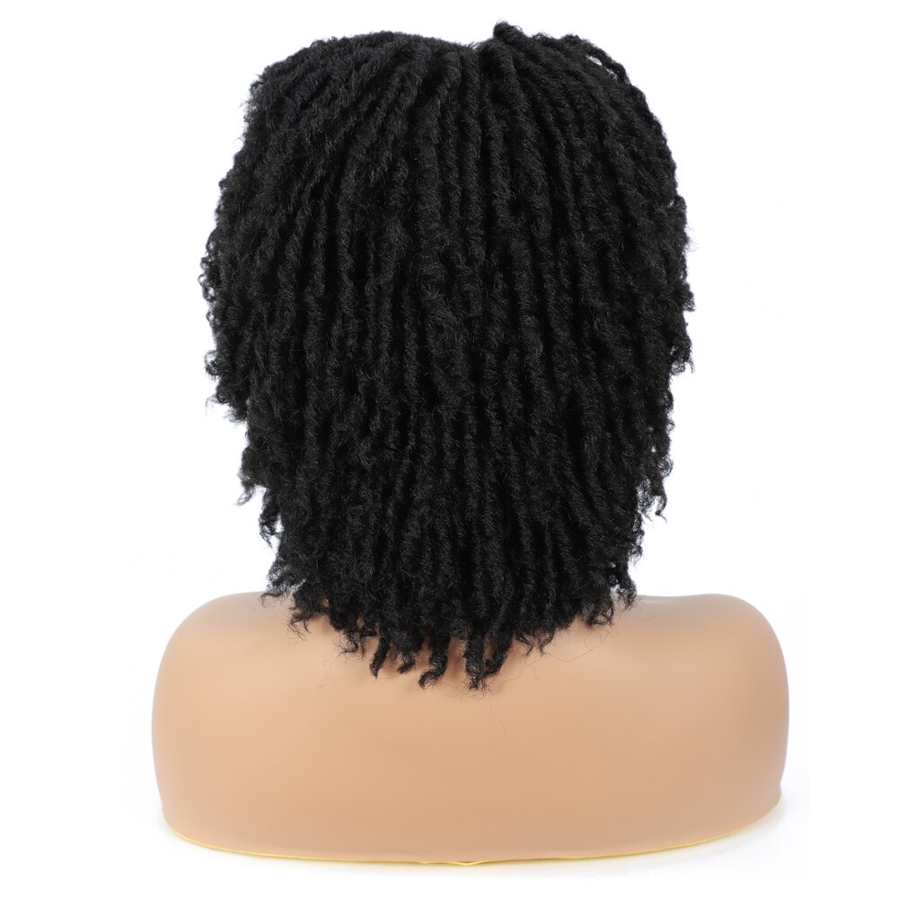 Dreadlock Wig Braided Twist Black Brown red High Temperature Fiber Short Crochet Locs Synthetic Hair Wigs for Black Women Wig
