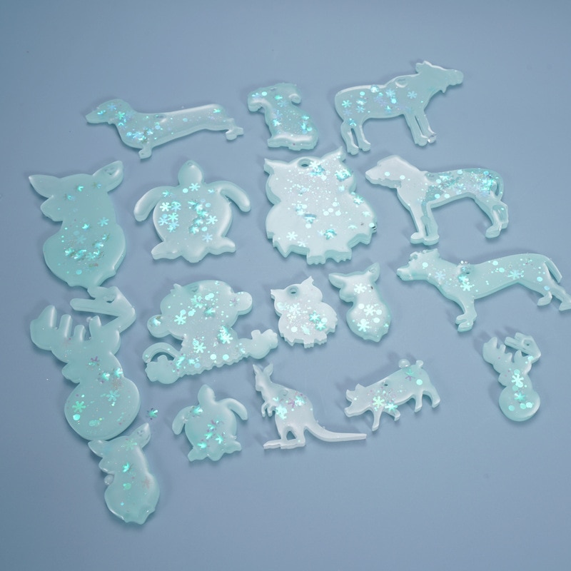 DIY Listing Pendant Resin Mold Handmade Keychain Crystal Epoxy Mold Pendant Ornament Silicone Mold For Resin