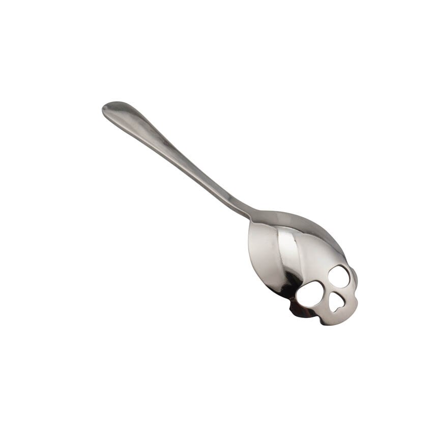 Stainless Steel Sugar Skull Spoon Cutlery Dessert Coffee Scoop Food Grade Candy Teaspoon Kitchen Tableware: Silver