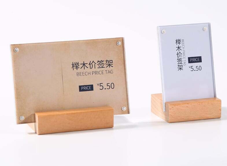 7 x 10cm akrylramme tre skrivebordsskilt stativ navnekortholder varer bilde prislapp display stativ tre fotoramme
