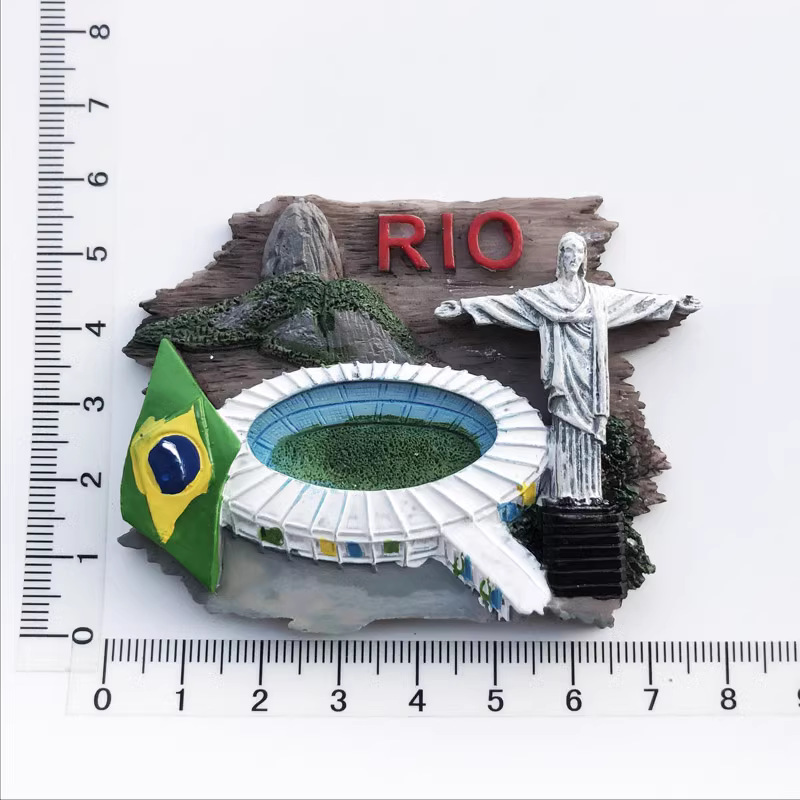 Kreative Brasilien Reise Souvenirs Magnet Kühlschrank Aufkleber Harz Handwerk 3d gemalt magnetische Kühlschrank Aufkleber Küche Dekor: Lila