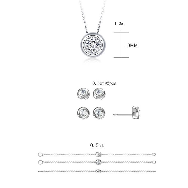 Schmetterlings-einstellen 100%  sterlingsilber, moissanit in der farbe d, halskette, anhänger und Armbinde für damen #39 Party-schmuck