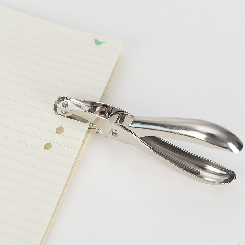 Perforadora de un solo orificio, 8 hojas de capacidad, 3mm, 6mm de diámetro, perforadora de papel de mano, perforadora de álbum de recortes para suministros escolares de oficina